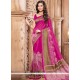 Ethnic Print Work Magenta Cotton Silk Casual Saree