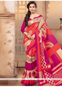 Modest Print Work Casual Saree