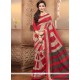 Stunning Multi Colour Print Work Cotton Silk Casual Saree