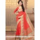 Epitome Orange Print Work Cotton Silk Casual Saree