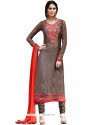 Blissful Brown Churidar Designer Suit