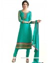 Staring Sea Green Churidar Designer Suit