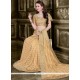 Beige Patch Border Work Lycra Classic Saree