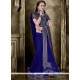 Capricious Patch Border Work Blue Classic Designer Saree