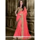 Stylish Lycra Peach Designer Saree