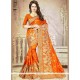 Patch Border Art Silk Traditional Designer Saree In Orange