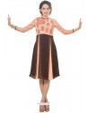 Dashing Brown And Peach Party Wear Kurti