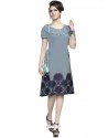 Royal Faux Georgette Grey Party Wear Kurti