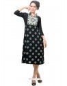 Sterling Faux Georgette Black Embroidered Work Party Wear Kurti