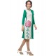 Modish Faux Georgette Green Embroidered Work Party Wear Kurti