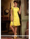 Jazzy Yellow Faux Georgette Party Wear Kurti