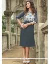 Blissful Grey Faux Georgette Party Wear Kurti