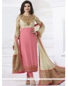 Prachi Desai Lace Work Pink Churidar Designer Suit