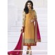 Prachi Desai Orange Faux Georgette Churidar Designer Suit