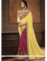 Classy Faux Georgette Resham Work Half N Half Saree