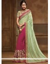 Sorcerous Patch Border Work Faux Georgette Half N Half Saree