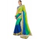 Aspiring Multi Colour Embroidered Work Faux Chiffon Shaded Saree