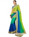 Aspiring Multi Colour Embroidered Work Faux Chiffon Shaded Saree