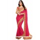 Noble Embroidered Work Hot Pink Classic Designer Saree