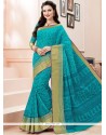 Girlish Cotton Blue Casual Saree