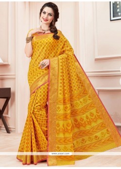 Angelic Print Work Cotton Casual Saree