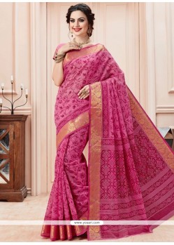 Impressive Hot Pink Casual Saree