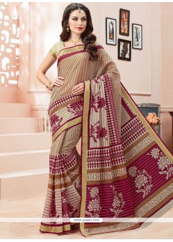 Beautiful Print Work Cotton Casual Saree