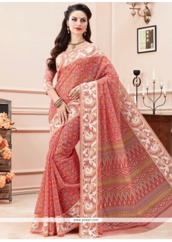 Print Cotton Casual Saree In Multi Colour