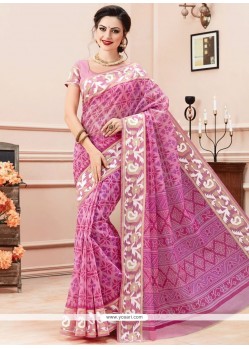 Remarkable Cotton Print Work Casual Saree