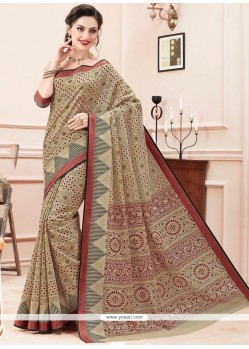 Zesty Cotton Multi Colour Print Work Casual Saree