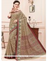 Zesty Cotton Multi Colour Print Work Casual Saree