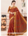 Prodigious Cotton Print Work Casual Saree