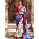 Perfect Print Work Multi Colour Faux Georgette Casual Saree