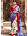 Perfect Print Work Multi Colour Faux Georgette Casual Saree