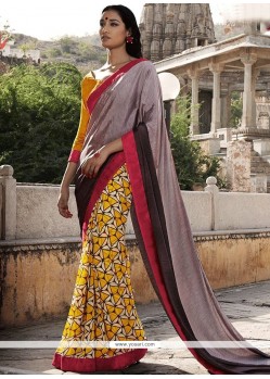 Gleaming Multi Colour Print Work Casual Saree