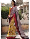 Gleaming Multi Colour Print Work Casual Saree