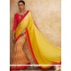 Irresistible Multi Colour Print Work Faux Georgette Casual Saree