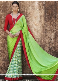 Elegant Faux Georgette Green Casual Saree