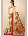 Splendid Tussar Silk Print Work Designer Traditional Saree