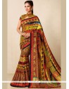 Desirable Tussar Silk Multi Colour Print Work Traditional Saree