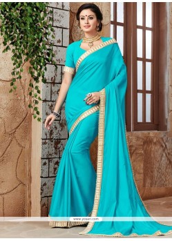 Mesmerizing Art Silk Lace Work Traditional Designer Saree