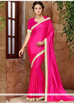 Affectionate Art Silk Hot Pink Traditional Saree