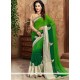 Staggering Faux Georgette Green Shaded Saree
