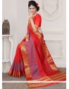 Heavenly Art Silk Orange Traditional Designer Saree