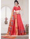 Strange Orange Art Silk Designer Traditional Saree