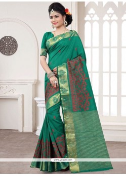 Stylish Art Silk Green Designer Traditional Saree