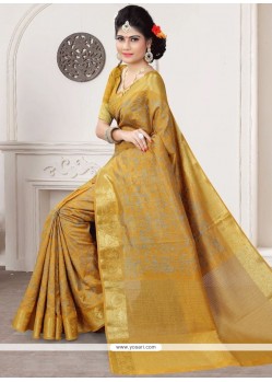 Captivating Gold Patch Border Work Art Silk Designer Traditional Saree