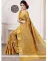 Captivating Gold Patch Border Work Art Silk Designer Traditional Saree