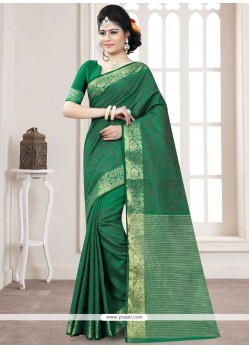 Fashionable Art Silk Green Weaving Work Designer Traditional Saree