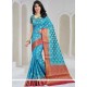 Groovy Blue Weaving Work Art Silk Designer Traditional Saree